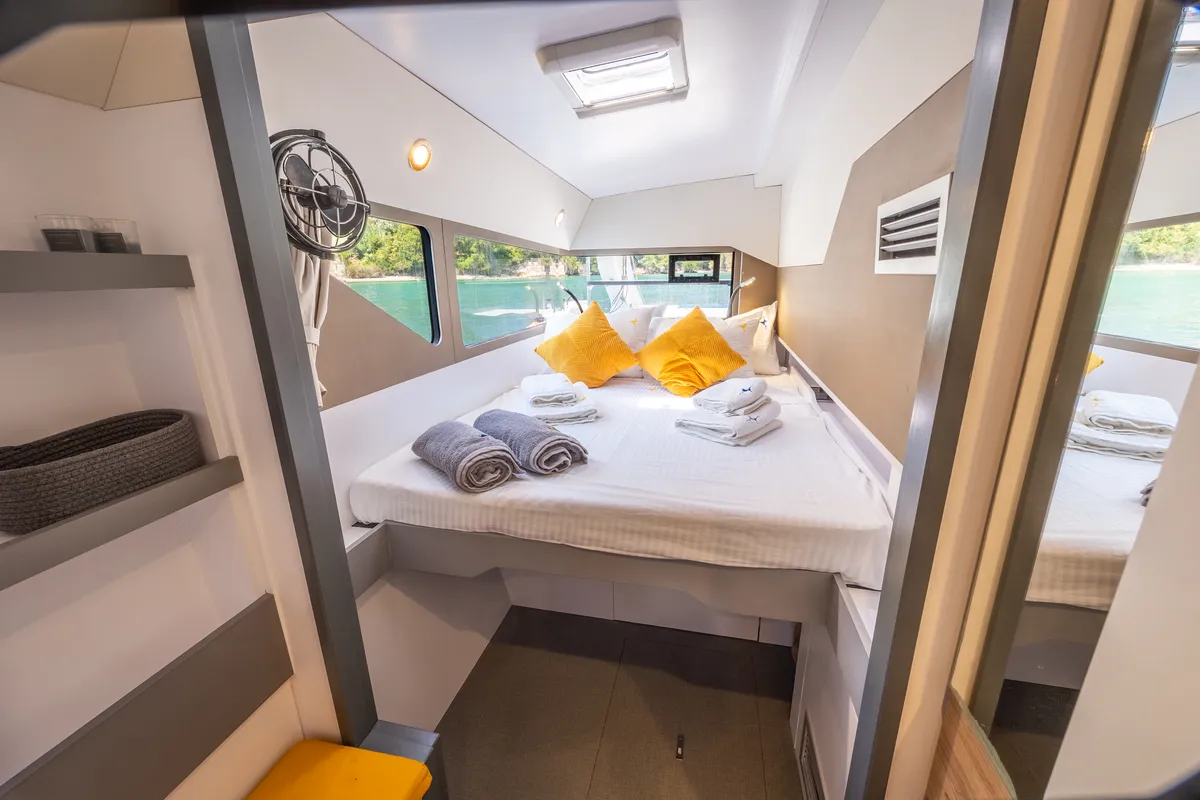 Cabin on Stardust, a Gulet Windelo 54 catamaran at Municipal Unit of Lefkada, Greece
