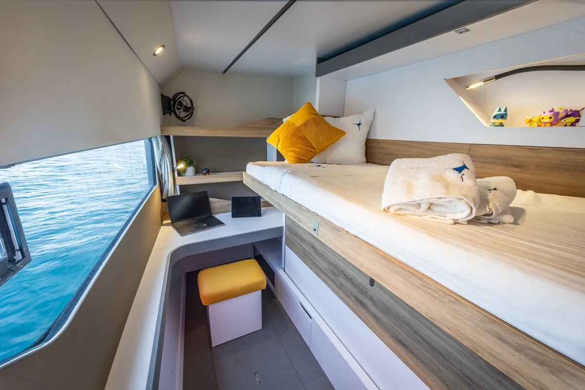 Cabin on Stardust, a Gulet Windelo 54 catamaran at Municipal Unit of Lefkada, Greece