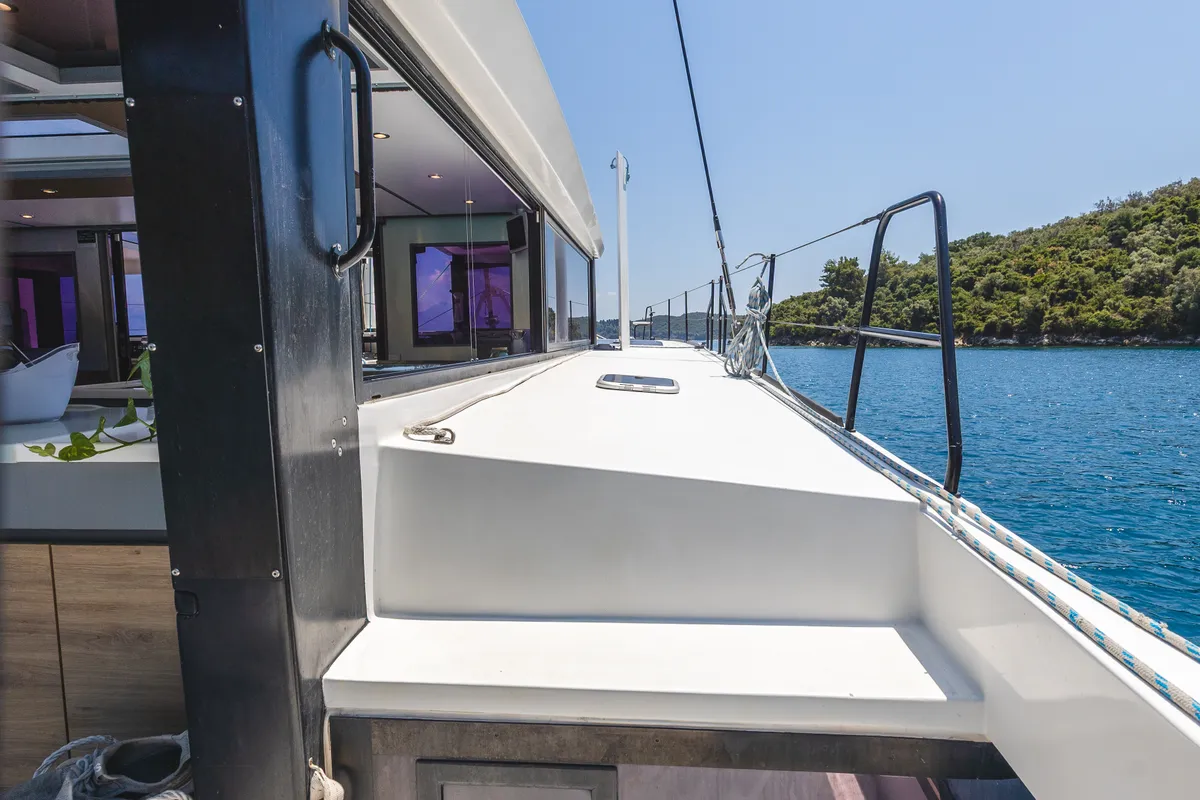 Deck of Stardust, a Gulet Windelo 54 catamaran at Municipal Unit of Lefkada, Greece