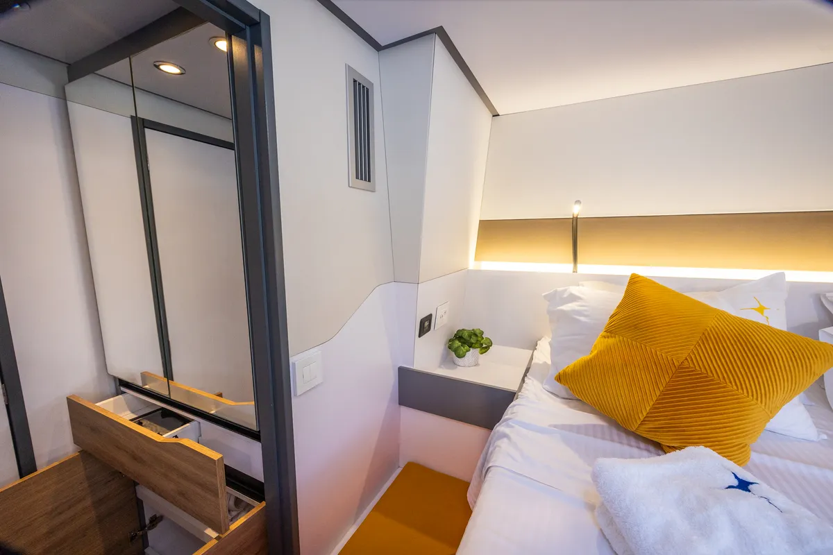 Cabin on Stardust, a Gulet Windelo 54 catamaran at Municipal Unit of Lefkada, Greece