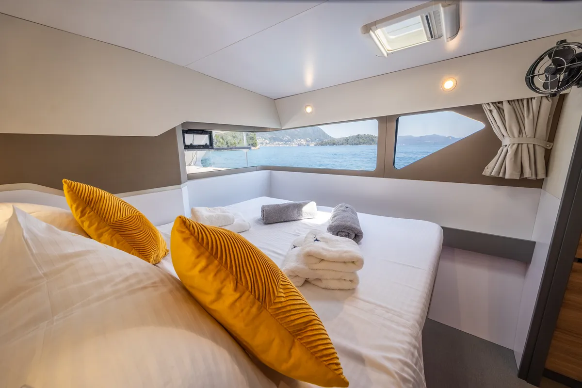 Cabin on Stardust, a Gulet Windelo 54 catamaran at Municipal Unit of Lefkada, Greece