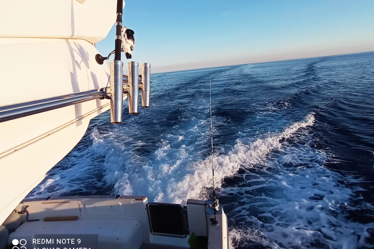 Deck of Altair 45, a motor yacht at Pula, Croatia