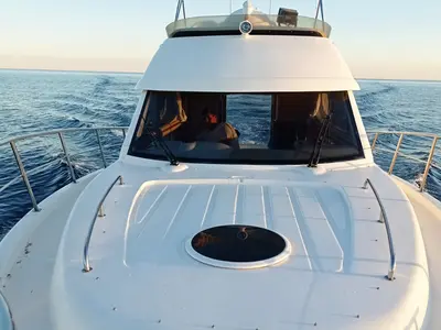 Deck of Altair 45, a motor yacht at Pula, Croatia