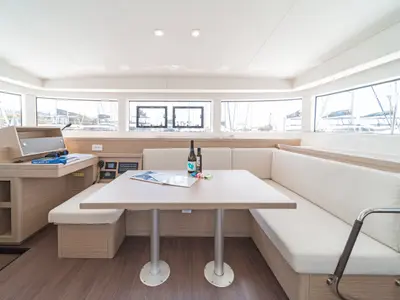 Salon of Nemo, a Lagoon 40 catamaran at Municipal Unit of Rhodes, Greece
