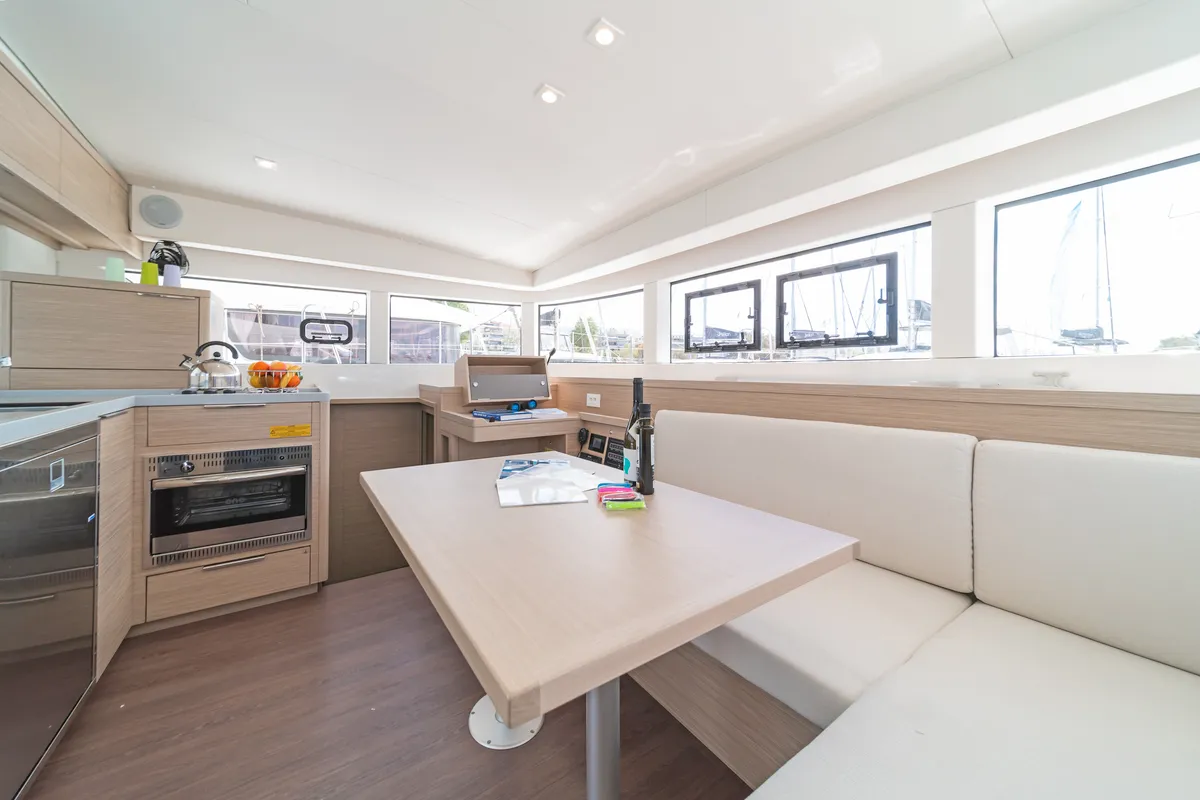 Galley of Nemo, a Lagoon 40 catamaran at Municipal Unit of Rhodes, Greece