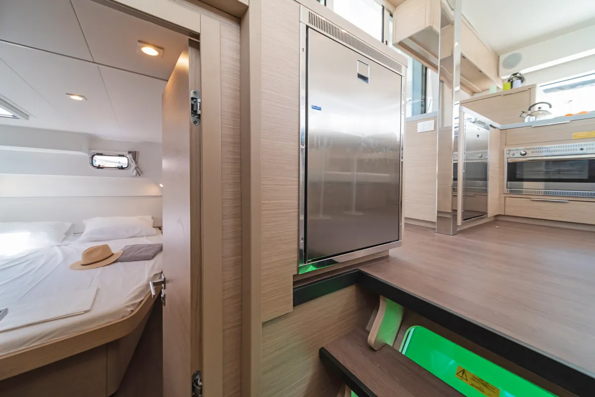 Galley of Nemo, a Lagoon 40 catamaran at Municipal Unit of Rhodes, Greece