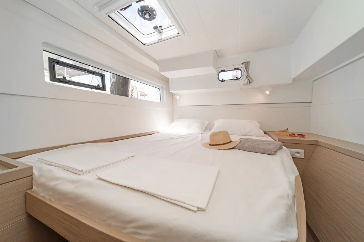 Cabin on Nemo, a Lagoon 40 catamaran at Municipal Unit of Rhodes, Greece