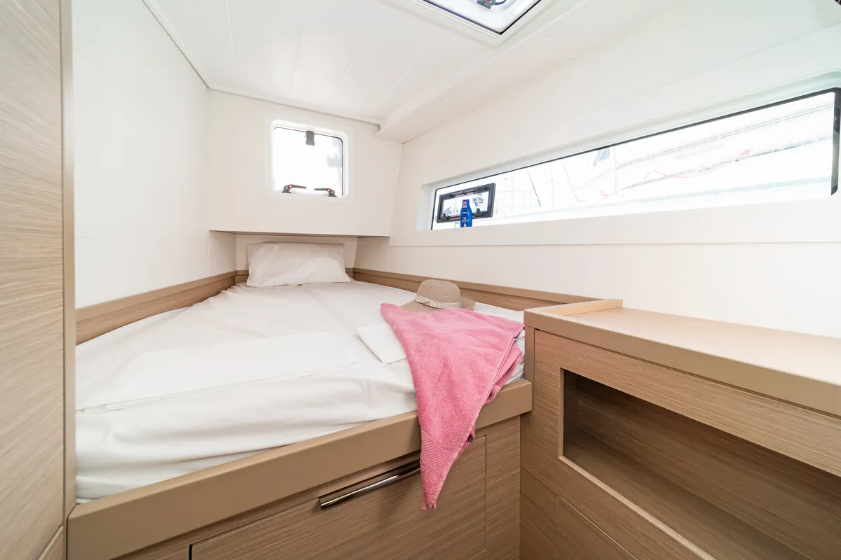 Cabin on Nemo, a Lagoon 40 catamaran at Municipal Unit of Rhodes, Greece