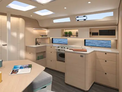 Galley of Sunsail 44.4 Premium, a Dufour 44 sailboat at Municipal Unit of Lefkada, Greece