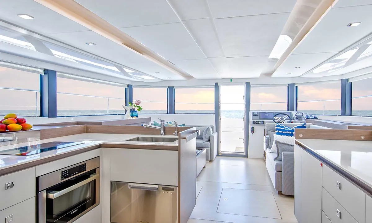 Galley of Moorings 464PC Exclusive Plus, a Leopard 46PC catamaran at Road Town, British Virgin Islands