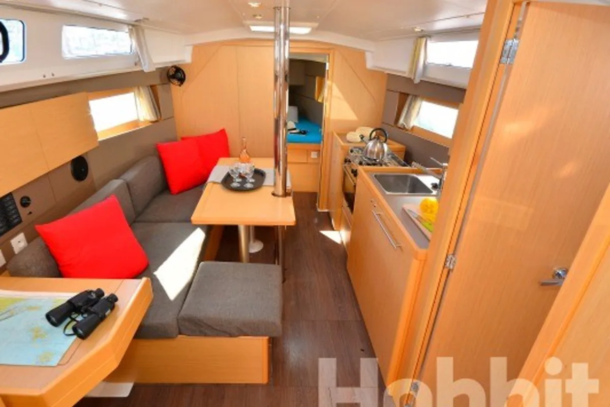 Galley of Hobbit, a Beneteau Oceanis 35 sailboat at Kos, Greece