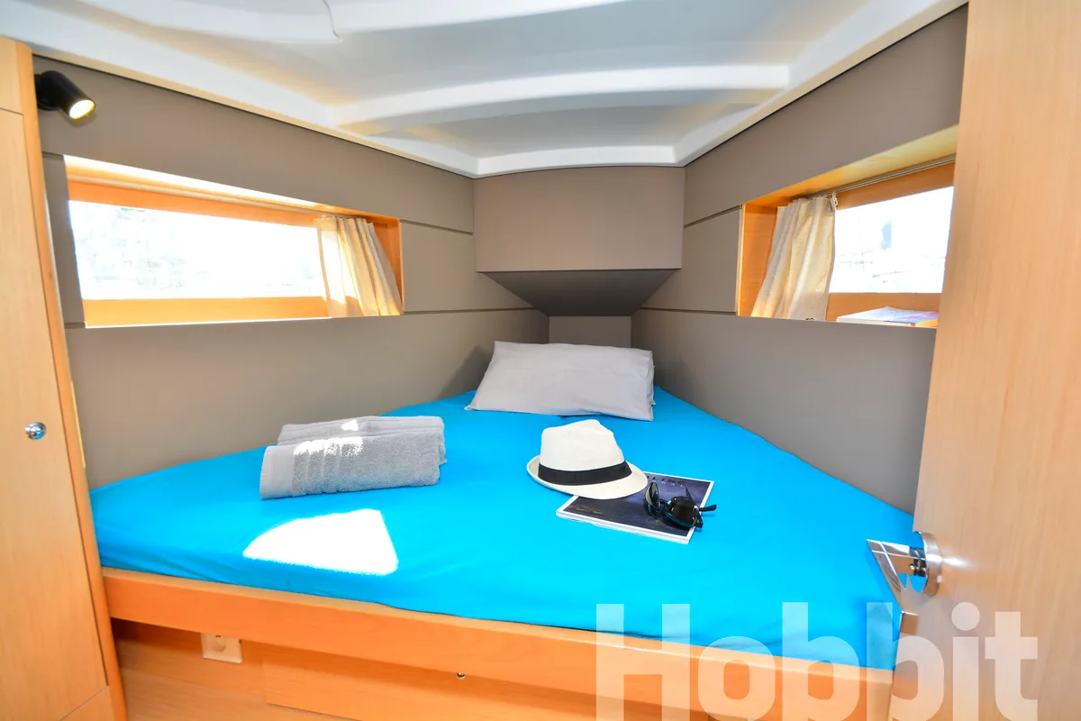 Cabin on Hobbit, a Beneteau Oceanis 35 sailboat at Kos, Greece