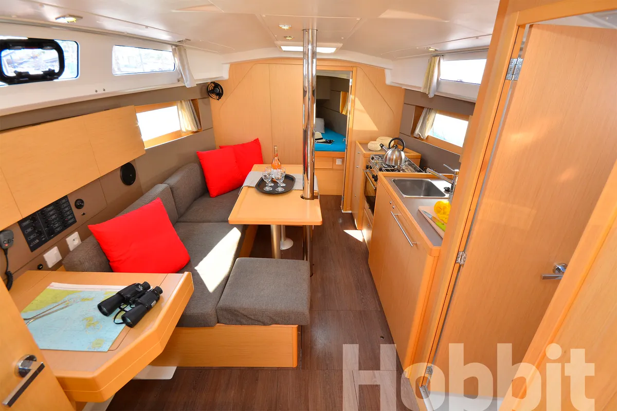 Galley of Hobbit, a Beneteau Oceanis 35 sailboat at Kos, Greece