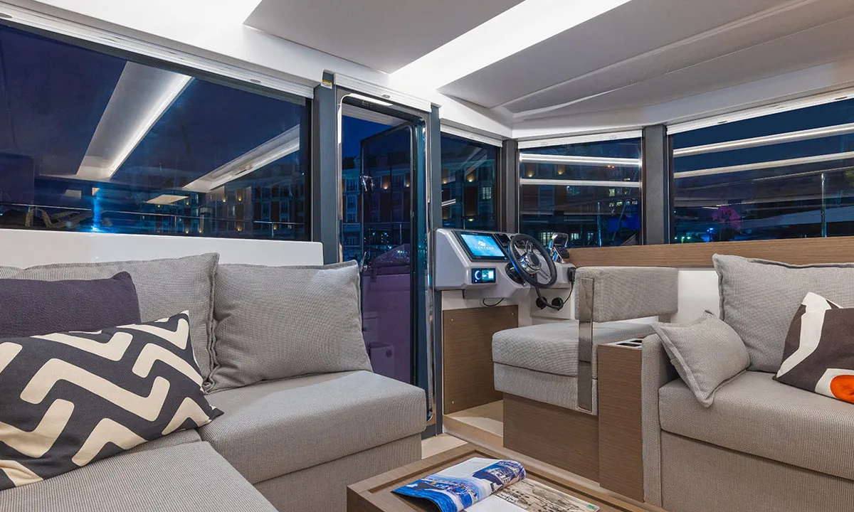 Salon of Moorings 403 PC Exclusive Plus, a Leopard 40 PC catamaran at Road Town, British Virgin Islands