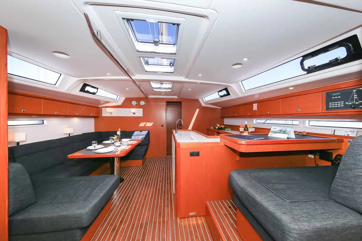 Salon of Domo, a Bavaria Cruiser 56 sailboat at Grad Pula, Croatia