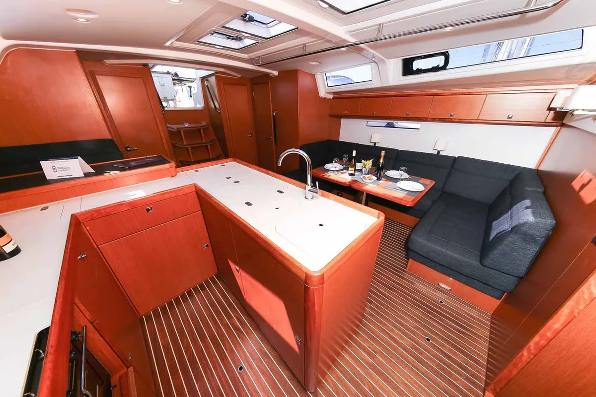 Galley of Domo, a Bavaria Cruiser 56 sailboat at Grad Pula, Croatia
