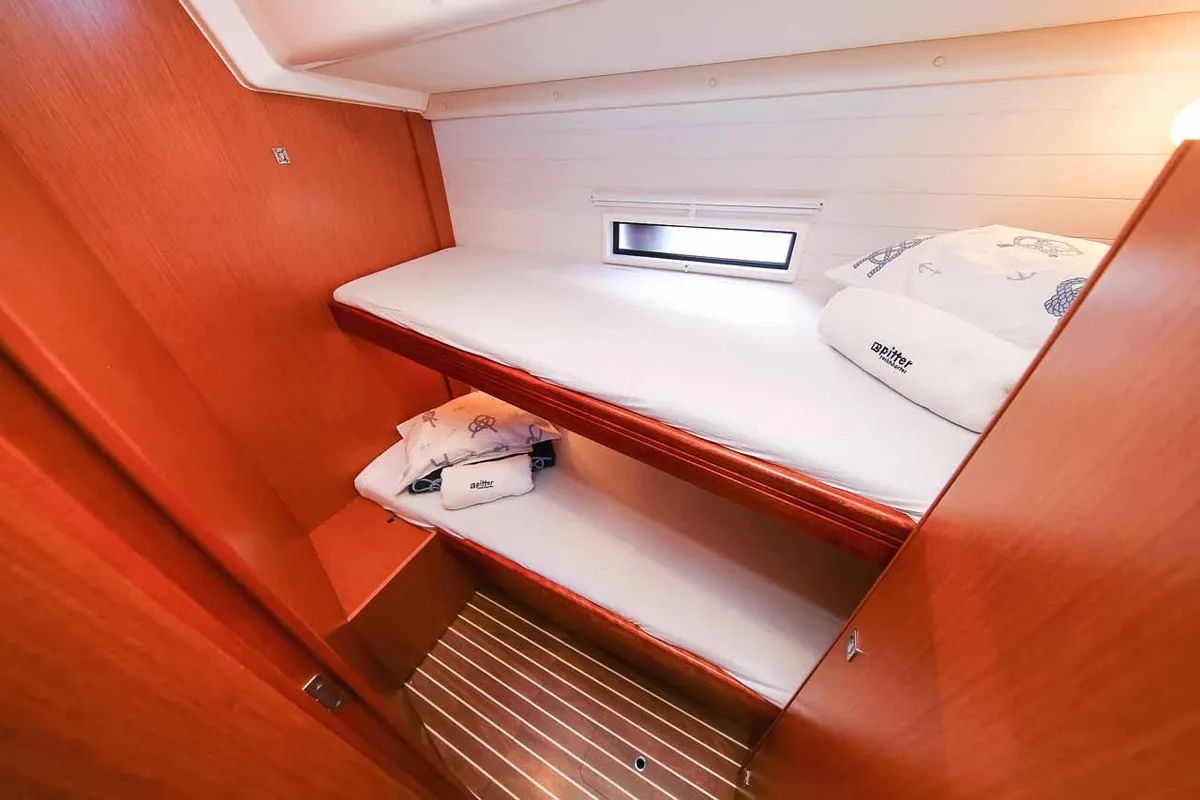 Cabin on Domo, a Bavaria Cruiser 56 sailboat at Grad Pula, Croatia