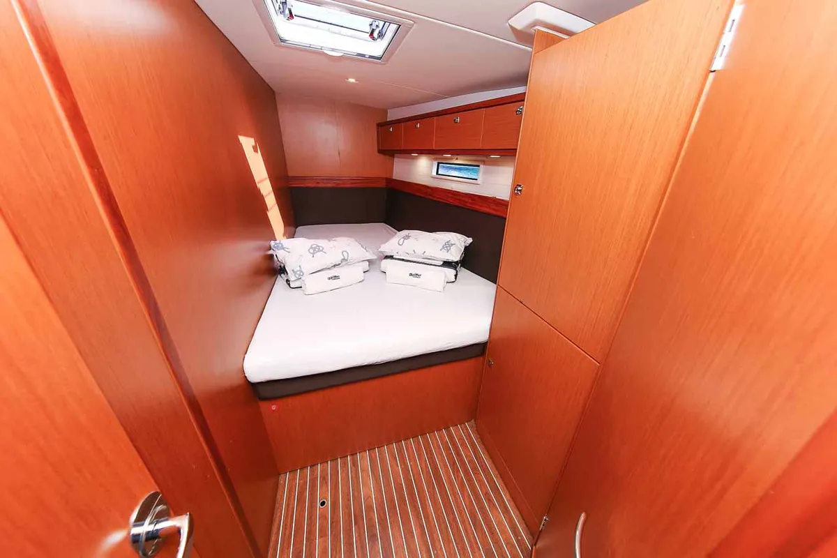 Cabin on Domo, a Bavaria Cruiser 56 sailboat at Grad Pula, Croatia