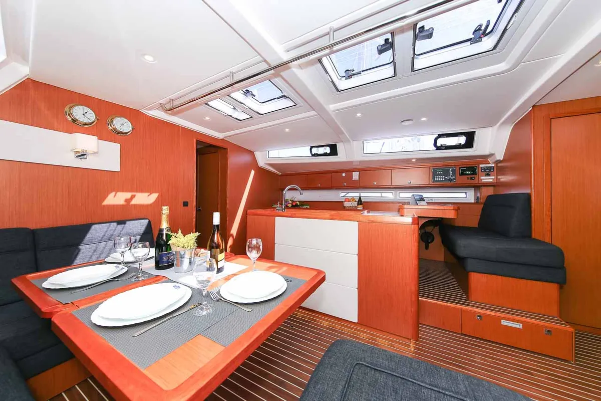 Salon of Domo, a Bavaria Cruiser 56 sailboat at Grad Pula, Croatia