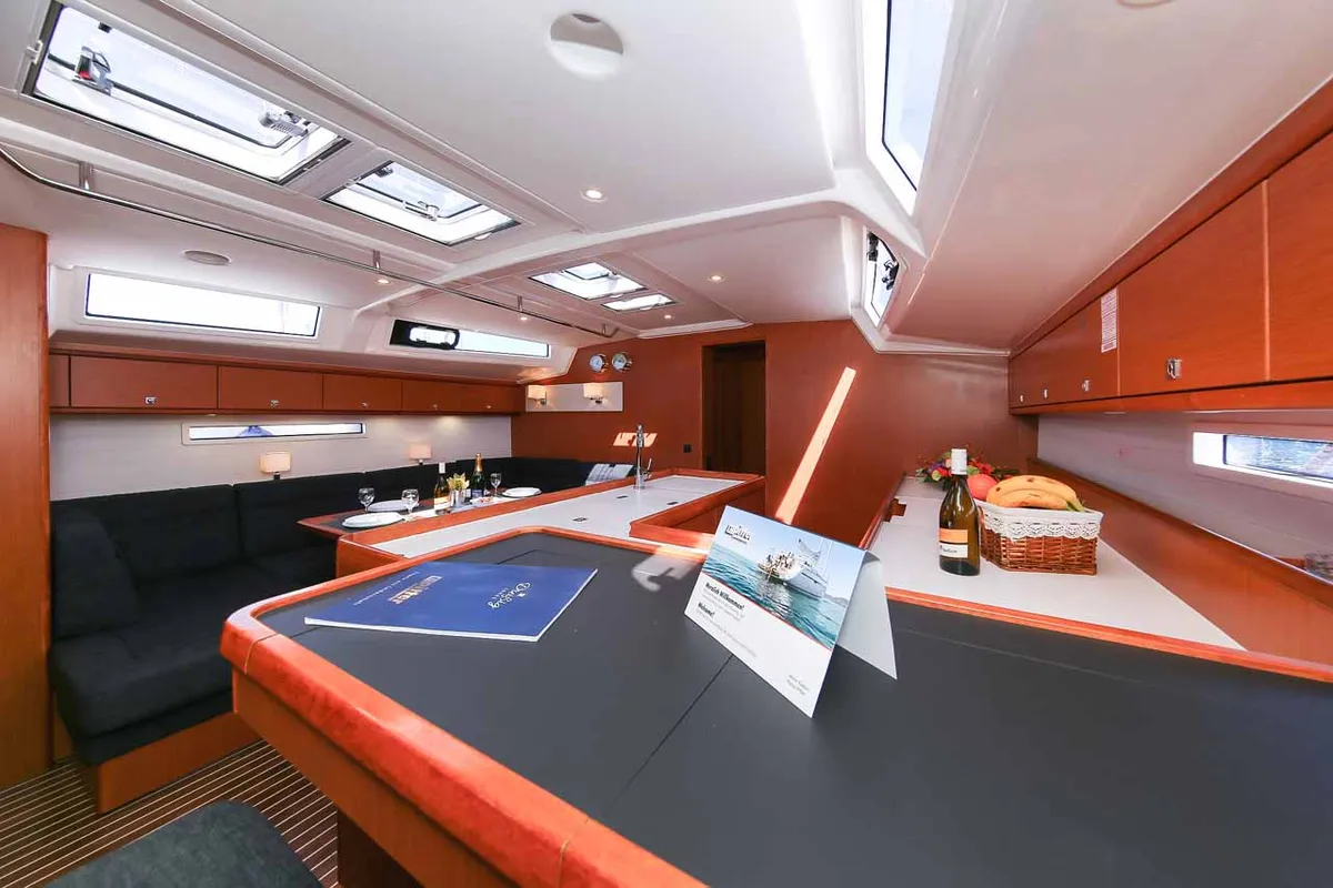 Salon of Domo, a Bavaria Cruiser 56 sailboat at Grad Pula, Croatia