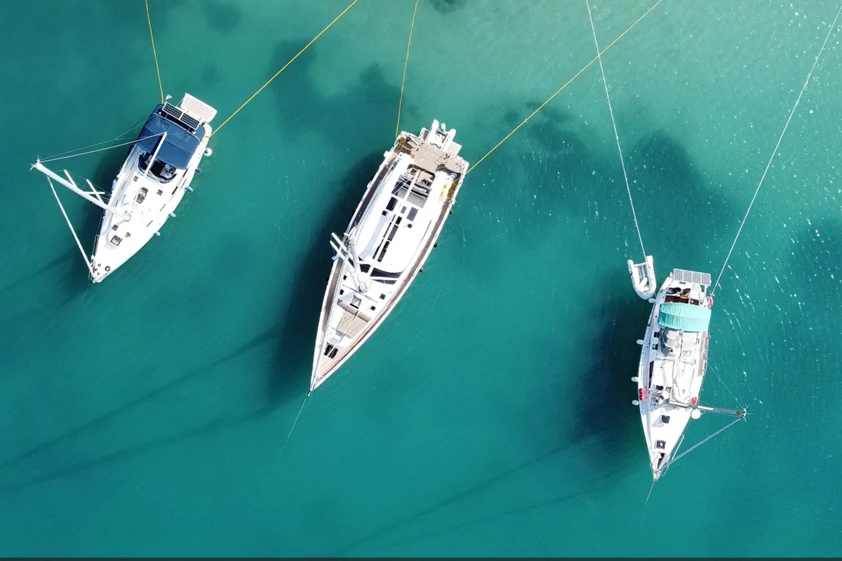 Exterior view of Freedom, a Moody 54 sailboat at Kontokali, Greece