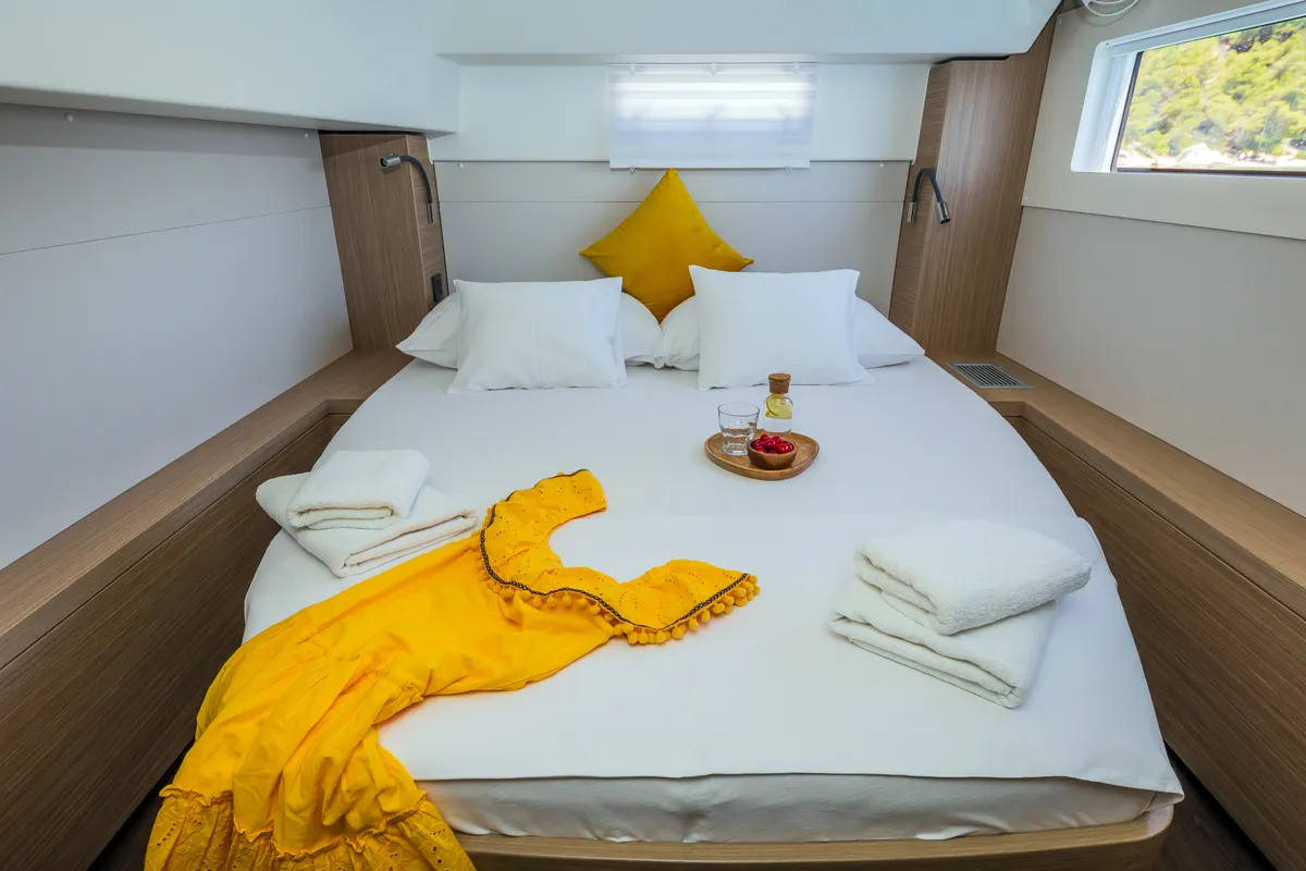 Cabin on Big Blue, a Lagoon 46 catamaran at Split, Croatia