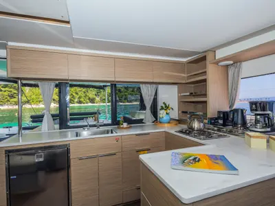 Galley of Big Blue, a Lagoon 46 catamaran at Split, Croatia