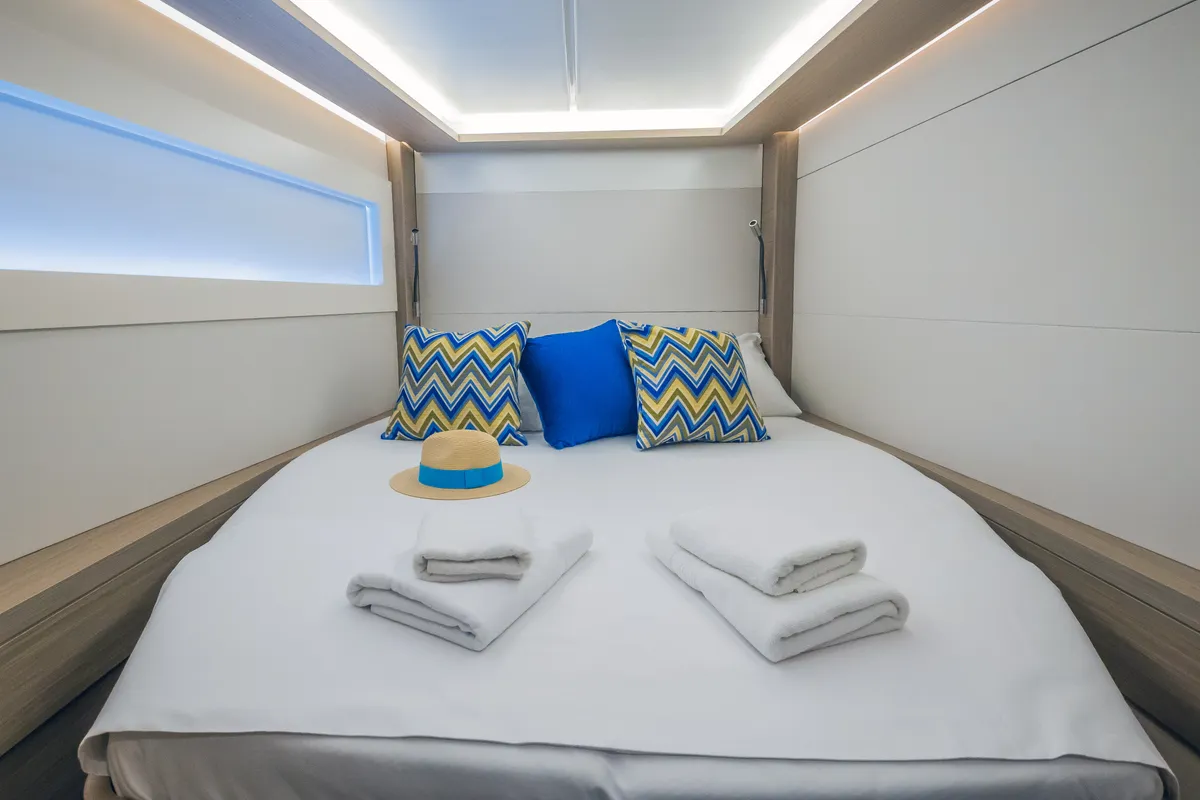 Cabin on Big Blue, a Lagoon 46 catamaran at Split, Croatia