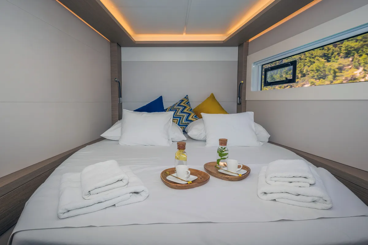 Cabin on Big Blue, a Lagoon 46 catamaran at Split, Croatia