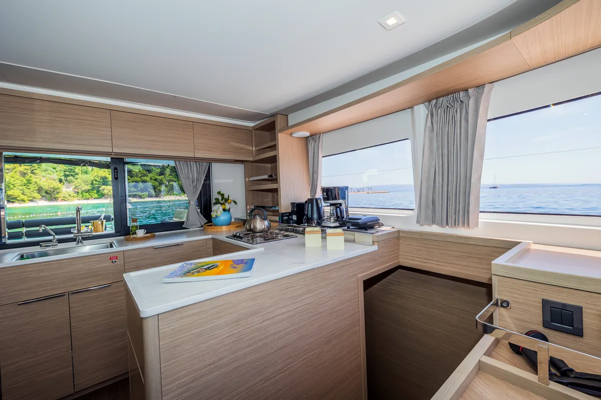 Galley of Big Blue, a Lagoon 46 catamaran at Split, Croatia