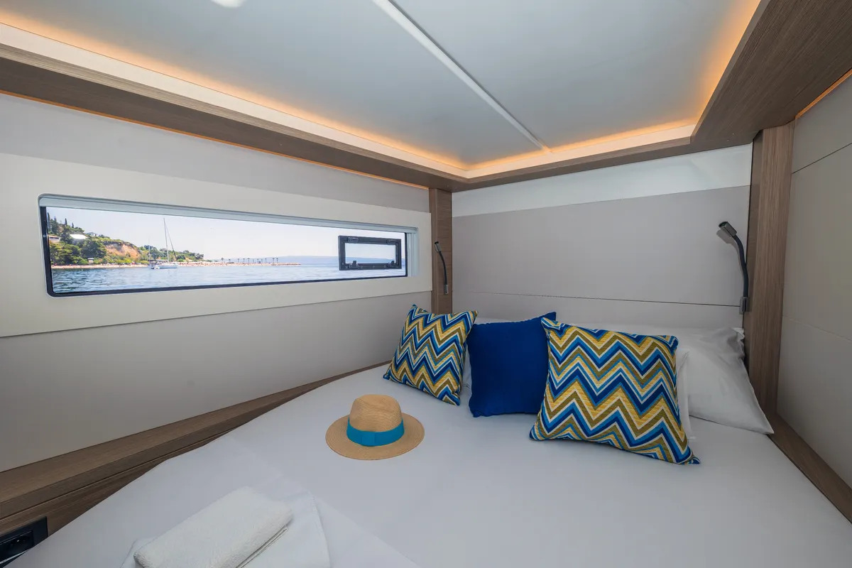 Cabin on Big Blue, a Lagoon 46 catamaran at Split, Croatia
