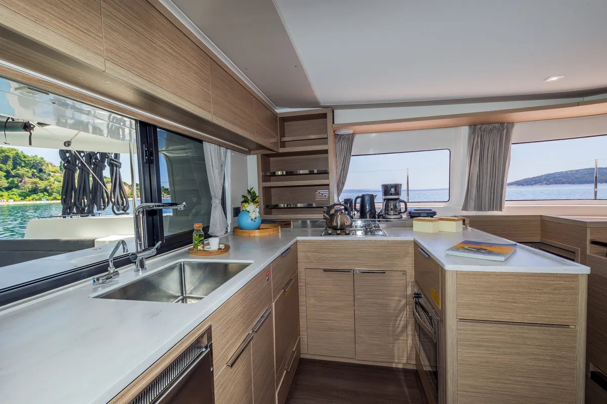 Galley of Big Blue, a Lagoon 46 catamaran at Split, Croatia
