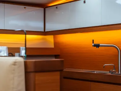 Galley of Eleonora, a Dufour 56 sailboat at Olbia, Italy