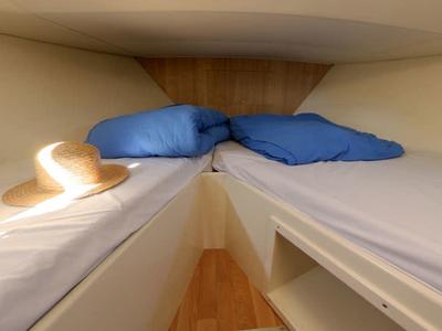 Cabin on Cygnet Elegance, a motorboat at Portiragnes, France