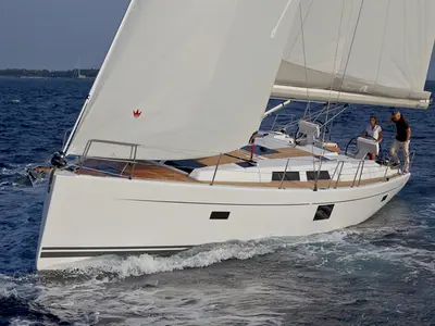 Exterior view of Marion, a Hanse 455 sailboat at Dubrovnik, Croatia