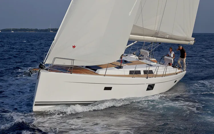 Exterior view of Marion, a Hanse 455 sailboat at Dubrovnik, Croatia