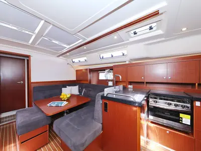 Galley of Marion, a Hanse 455 sailboat at Dubrovnik, Croatia