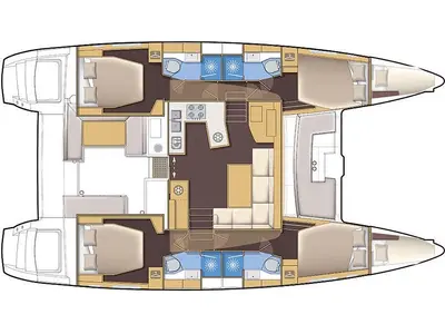 Floor plan of Alex I, a Lagoon 450 catamaran at Grad Šibenik, Croatia