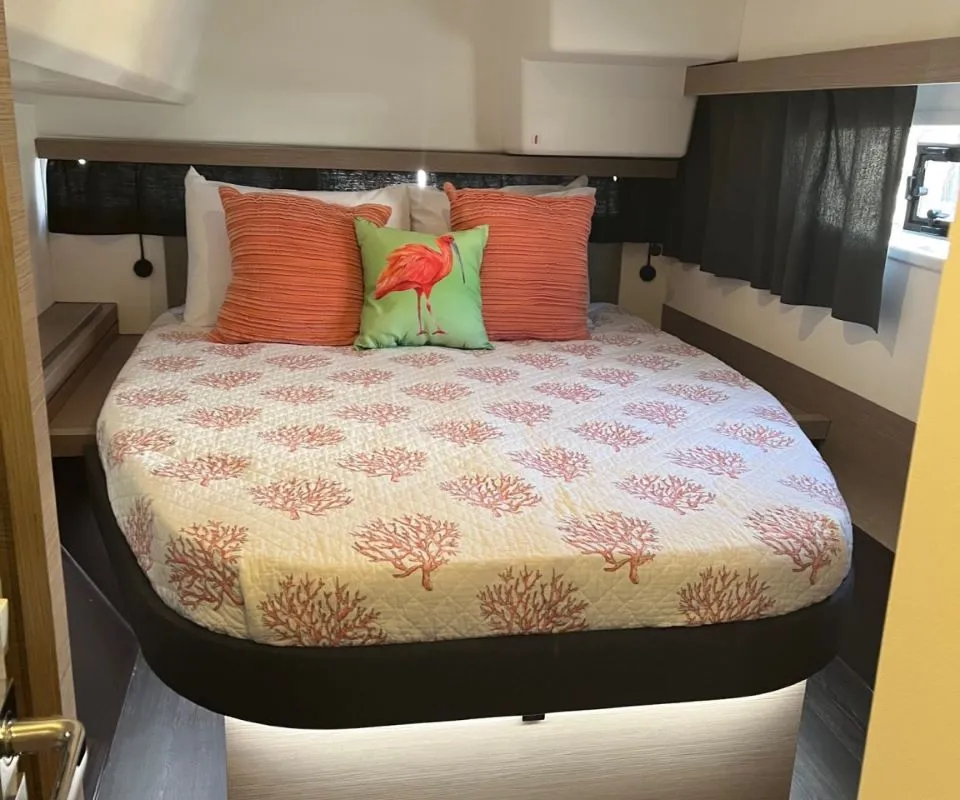Cabin on Scarlet Ibis, a Fountaine Pajot Isla 40 catamaran at Road Town, British Virgin Islands
