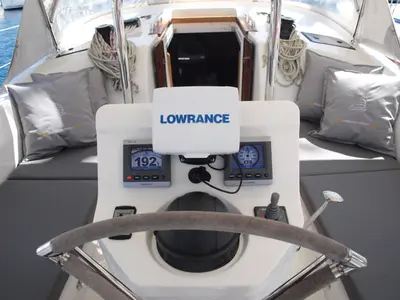 Cockpit of Sea Wolf, a Bavaria Cruiser 36 sailboat at Primošten, Croatia