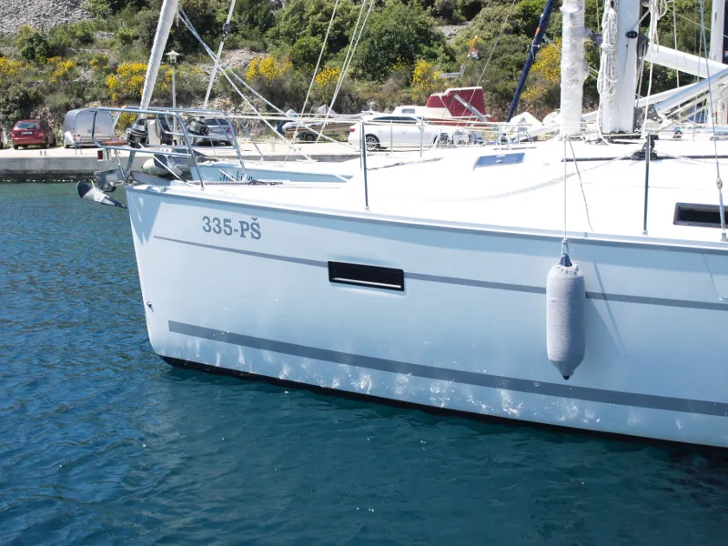Exterior view of Sea Wolf, a Bavaria Cruiser 36 sailboat at Primošten, Croatia