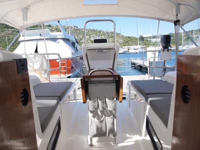Deck of Sea Wolf, a Bavaria Cruiser 36 sailboat at Primošten, Croatia