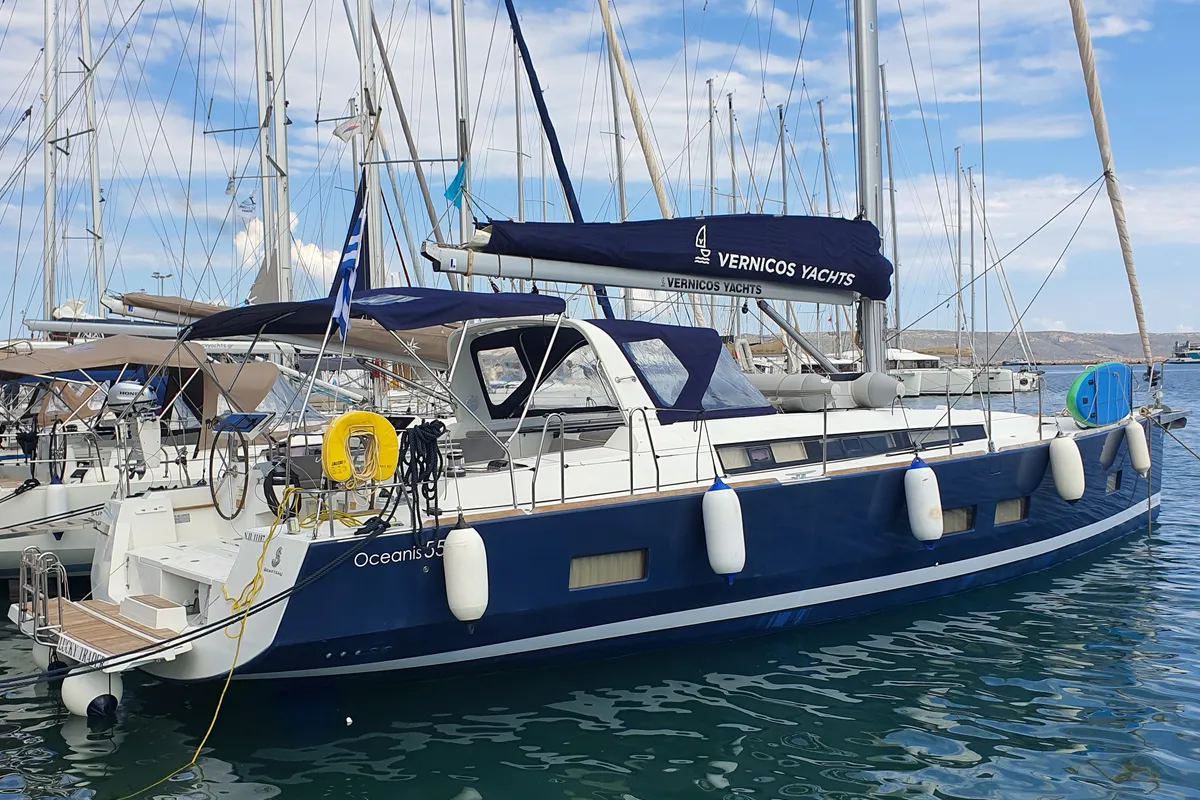 LUCKY TRADER, a Beneteau Oceanis 55 sailboat at Lavreotiki Municipal Unit, Greece