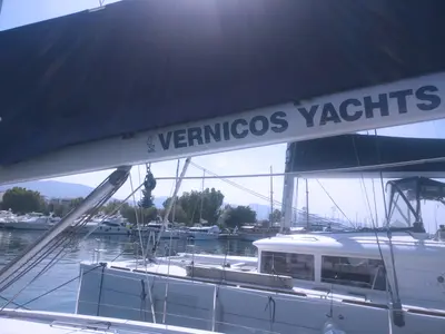 LUCKY TRADER, a Beneteau Oceanis 55 sailboat at Lavreotiki Municipal Unit, Greece