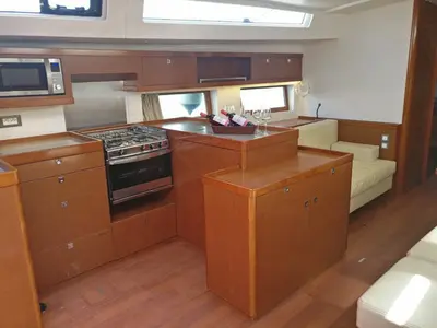 LUCKY TRADER, a Beneteau Oceanis 55 sailboat at Lavreotiki Municipal Unit, Greece