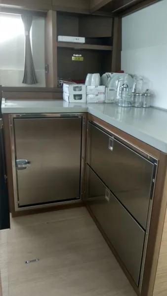 Galley of Ocean, a Lagoon 50 catamaran at Roche Caiman, Seychelles