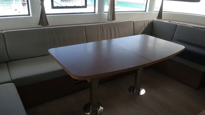 Salon of Ocean, a Lagoon 50 catamaran at Roche Caiman, Seychelles