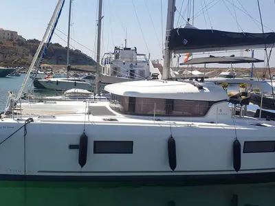 Exterior view of Easy to love, a Lagoon 42 catamaran at Tropea, Italy