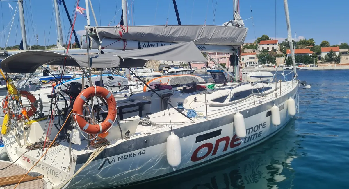 Exterior view of One More Time, a More 40 sailboat at Pula, Croatia
