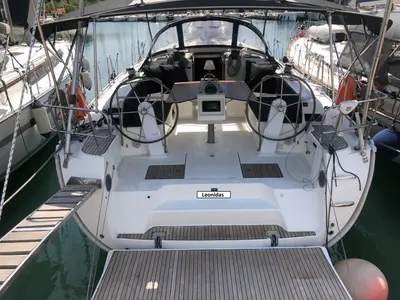 Cockpit of Leonidas Bavaria 46 Cruiser, a Bavaria 46 Cruiser sailboat at Municipal Unit of Lefkada, Greece
